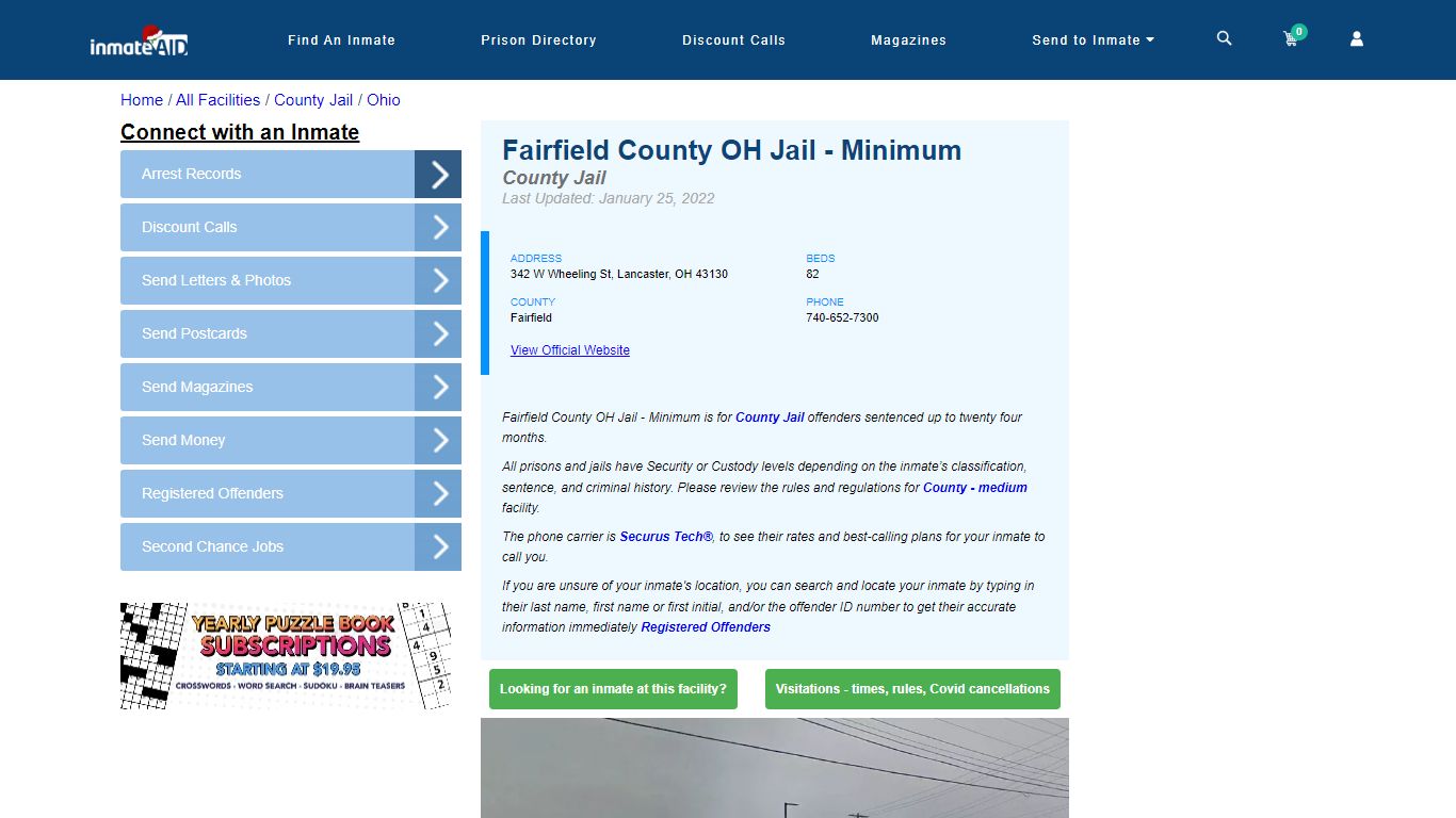 Fairfield County OH Jail - Minimum - Inmate Locator - Lancaster, OH